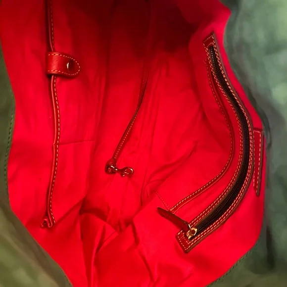 Dooney Bourke Florentine Leather Satchel Handbag Red - Picture 16 of 16